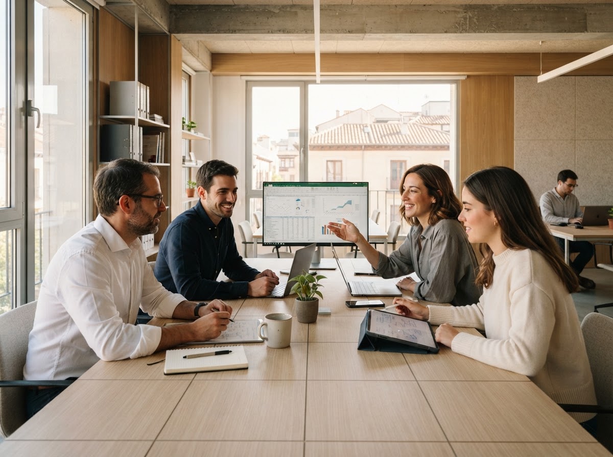 Numerazgo, equipo de análisis revisando datos financieros